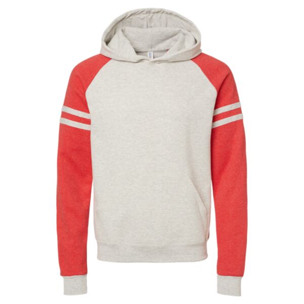 Unisex Nublend® Varsity Colorblocked Raglan Hooded Sweatshirt Thumbnail