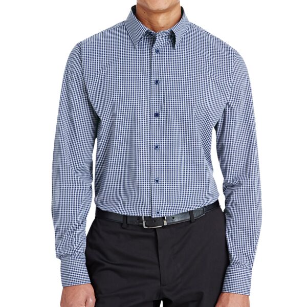 Men's CrownLux Performance® Tonal Mini Check Woven Dress Shirt Thumbnail