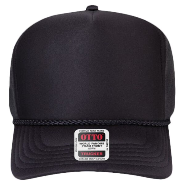 OTTO CAP® 5 Panel High Crown Circle Mesh Back Trucker Hat Thumbnail