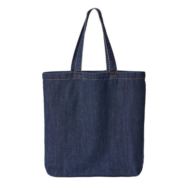 LB COTTN DENIM GUSSETED TOTE Thumbnail