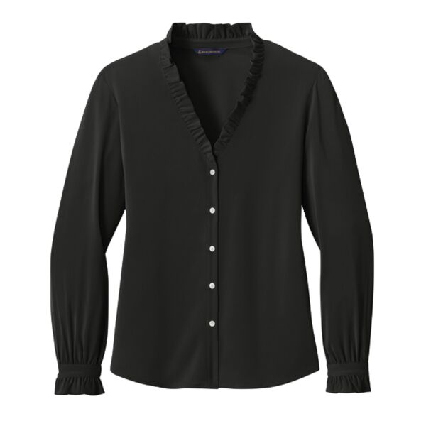 Women's Long Sleeve Ruffle Collar Blouse Thumbnail