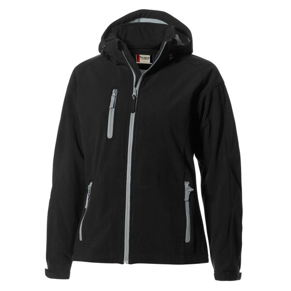 Clique Serac Stretch Softshell Hooded Full Zip Womens Jacket Thumbnail