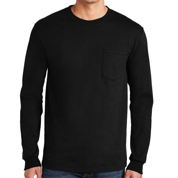 Gildan 6.1oz 100% Longsleeve Pocket T-Shirt Thumbnail