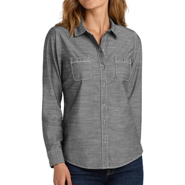 Port Authority Ladies Slub Chambray Shirt Thumbnail