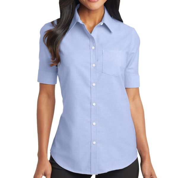 Port Authority Ladies Short Sleeve SuperPro  Oxford Shirt Thumbnail